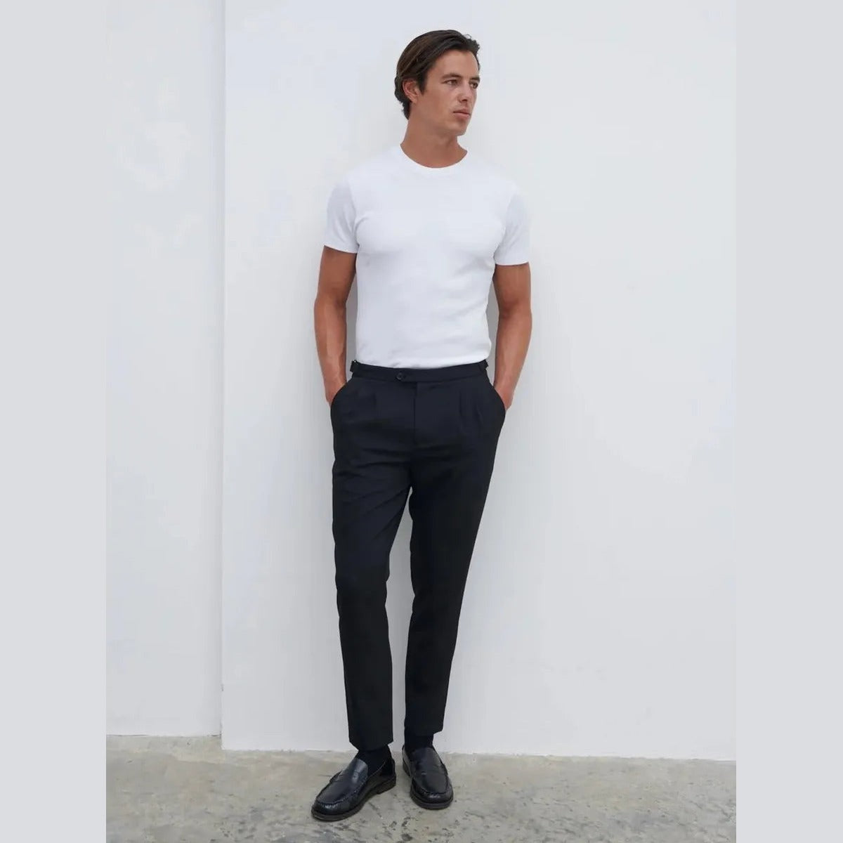 NOBL Axton Tailored Trousers in Black