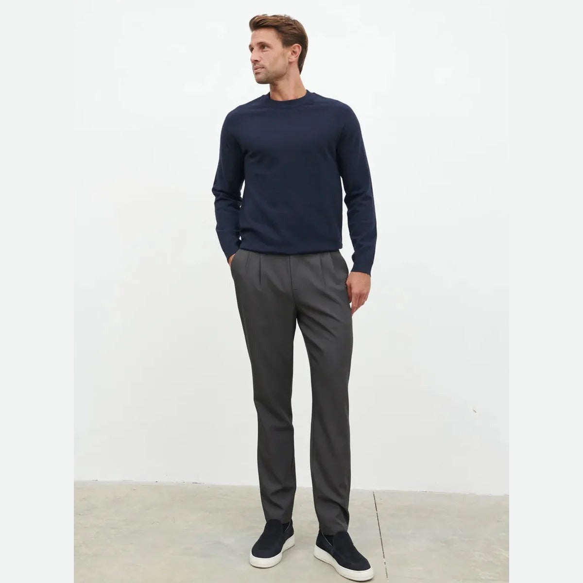 NOBL Axton Tailored Trousers in Charcoal