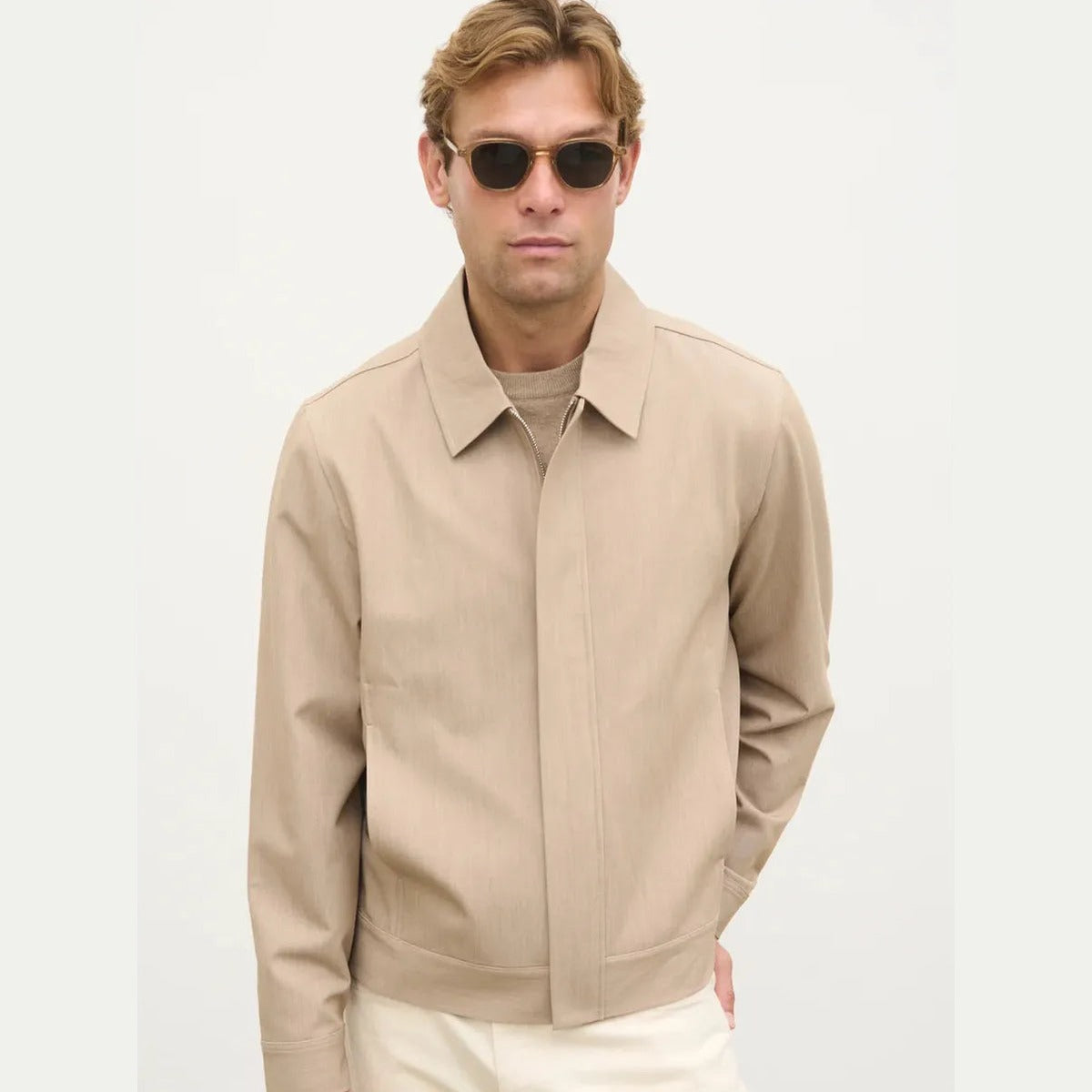 NOBL Danyal Linen Jacket in Beige