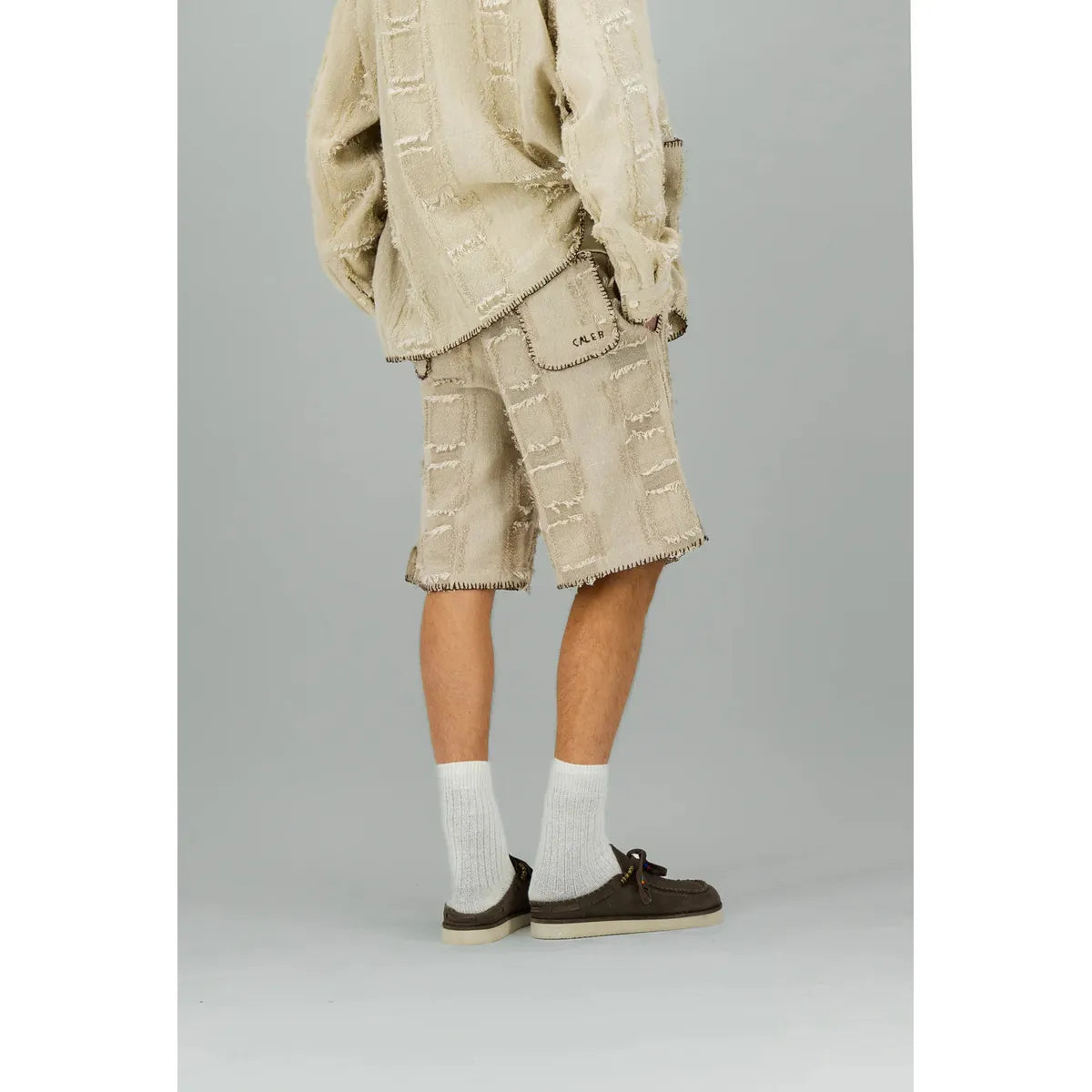 Caleb Fantaisy Off-White Shorts With Fancy Details