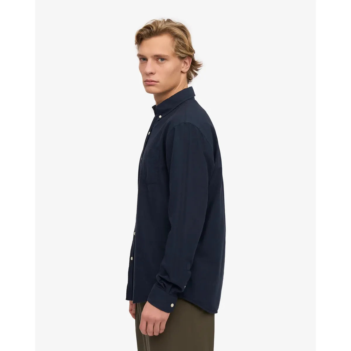 Colorful Standard Organic Flannel Shirt - Navy Blue