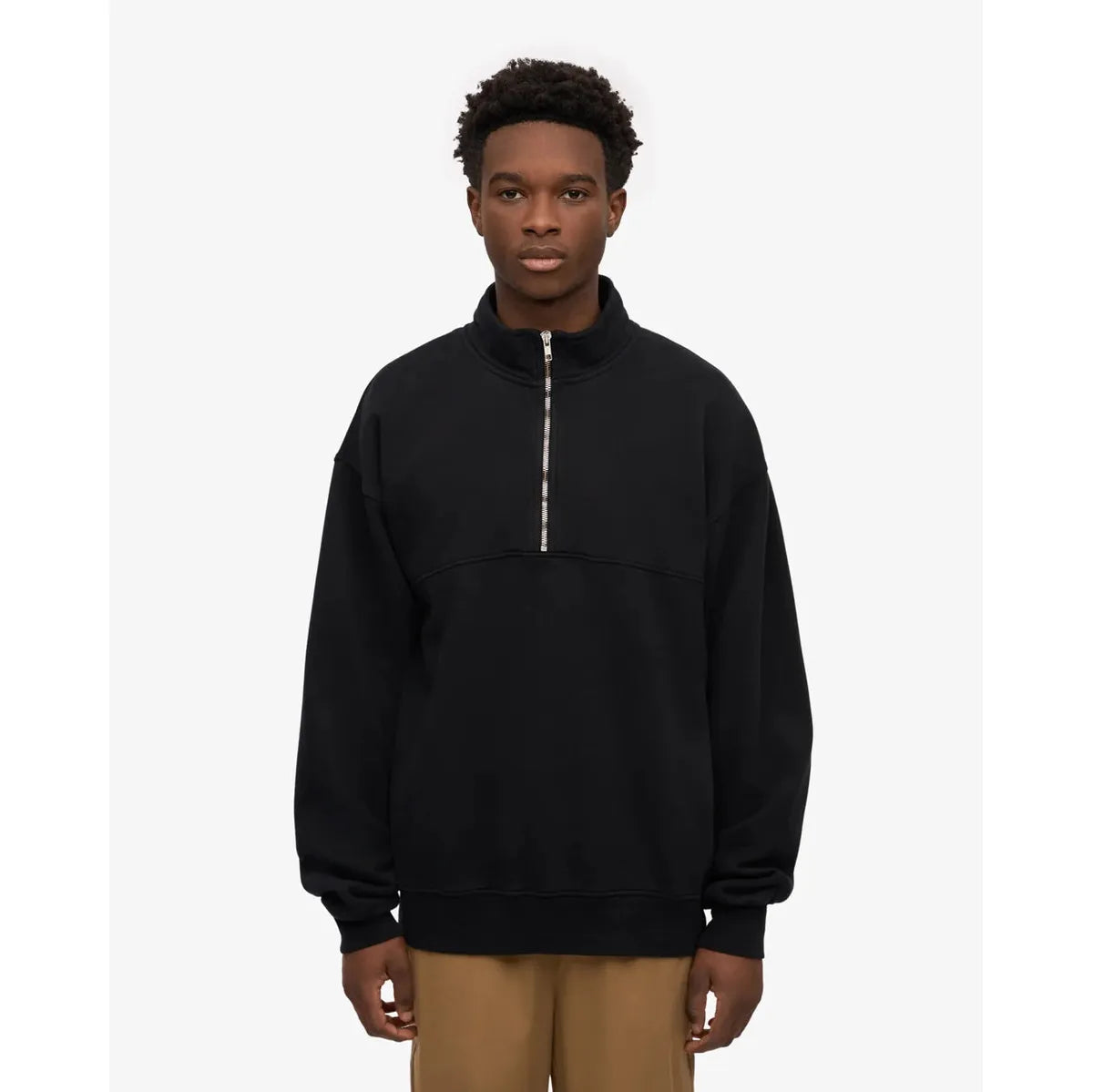 Colorful Standard Organic Quarter Zip - Deep Black