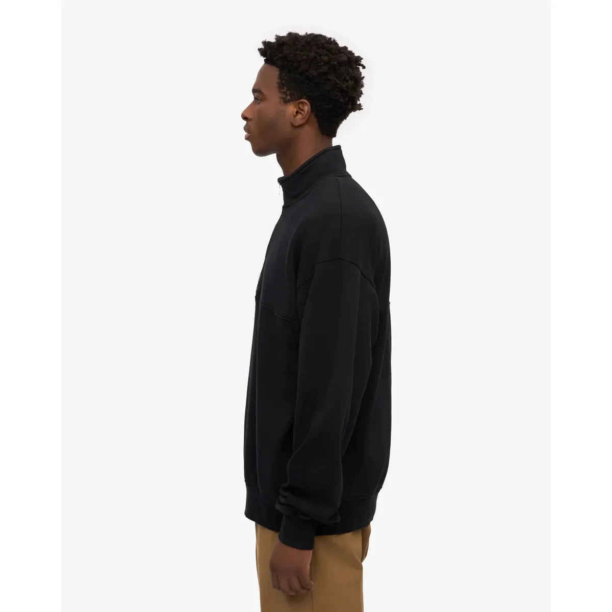 Colorful Standard Organic Quarter Zip - Deep Black