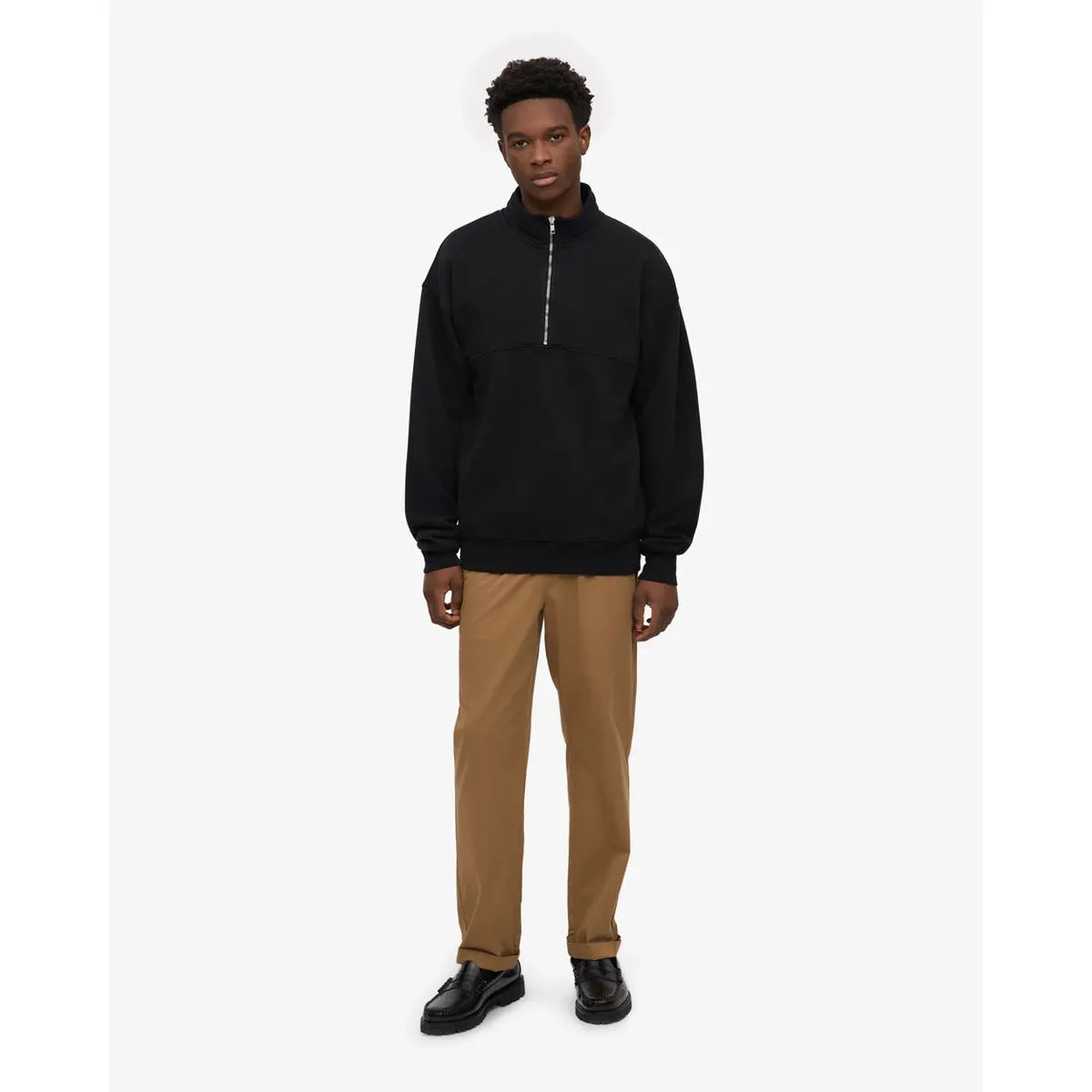 Colorful Standard Organic Quarter Zip - Deep Black