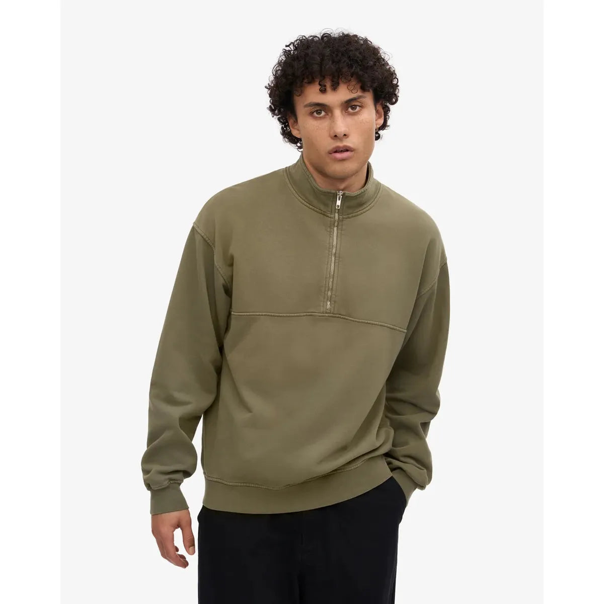 Colorful Standard Organic Quarter Zip - Dusty Olive
