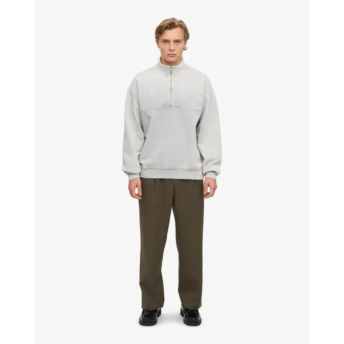 Colorful Standard Organic Quarter Zip - Faded Grey