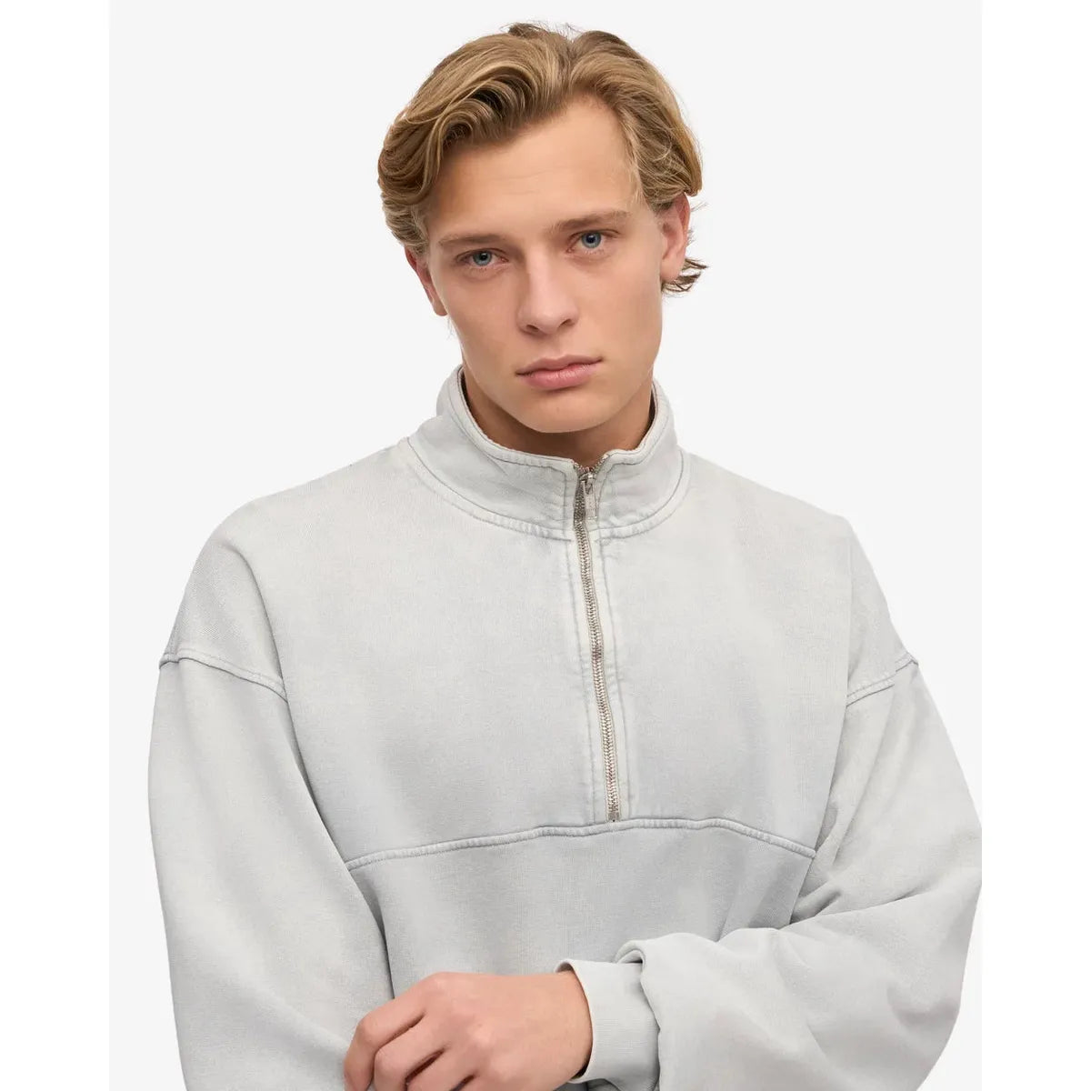Colorful Standard Organic Quarter Zip - Faded Grey