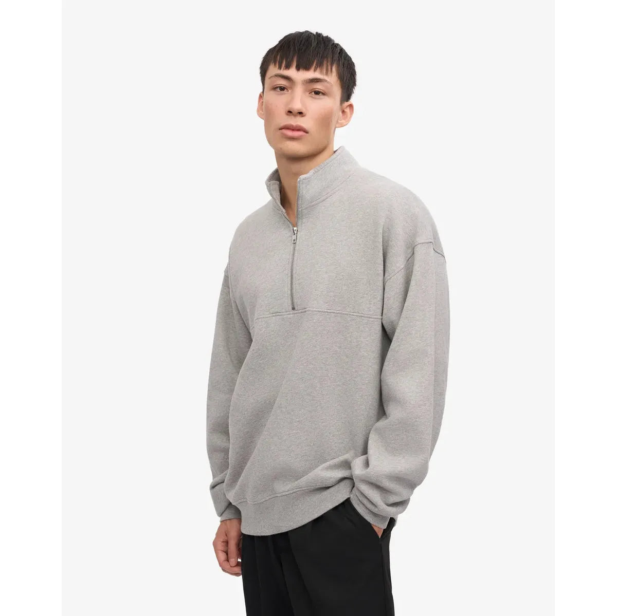 Colorful Standard Organic Quarter Zip - Heather Grey