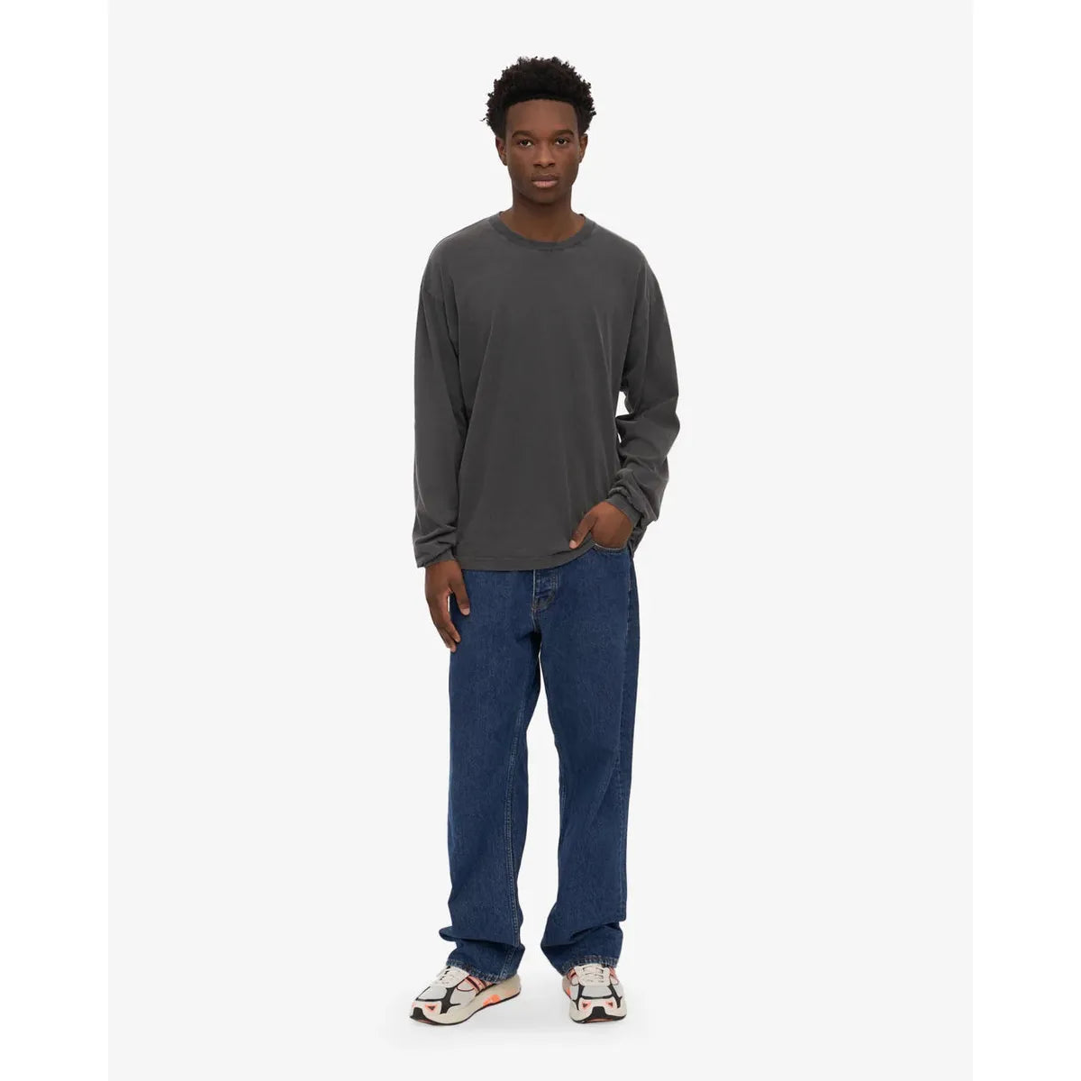 Colorful Standard Oversized Organic LS T-Shirt - Faded Black