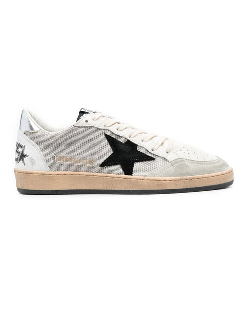 Golden Goose Ball Star Sneakers in Silver and Black