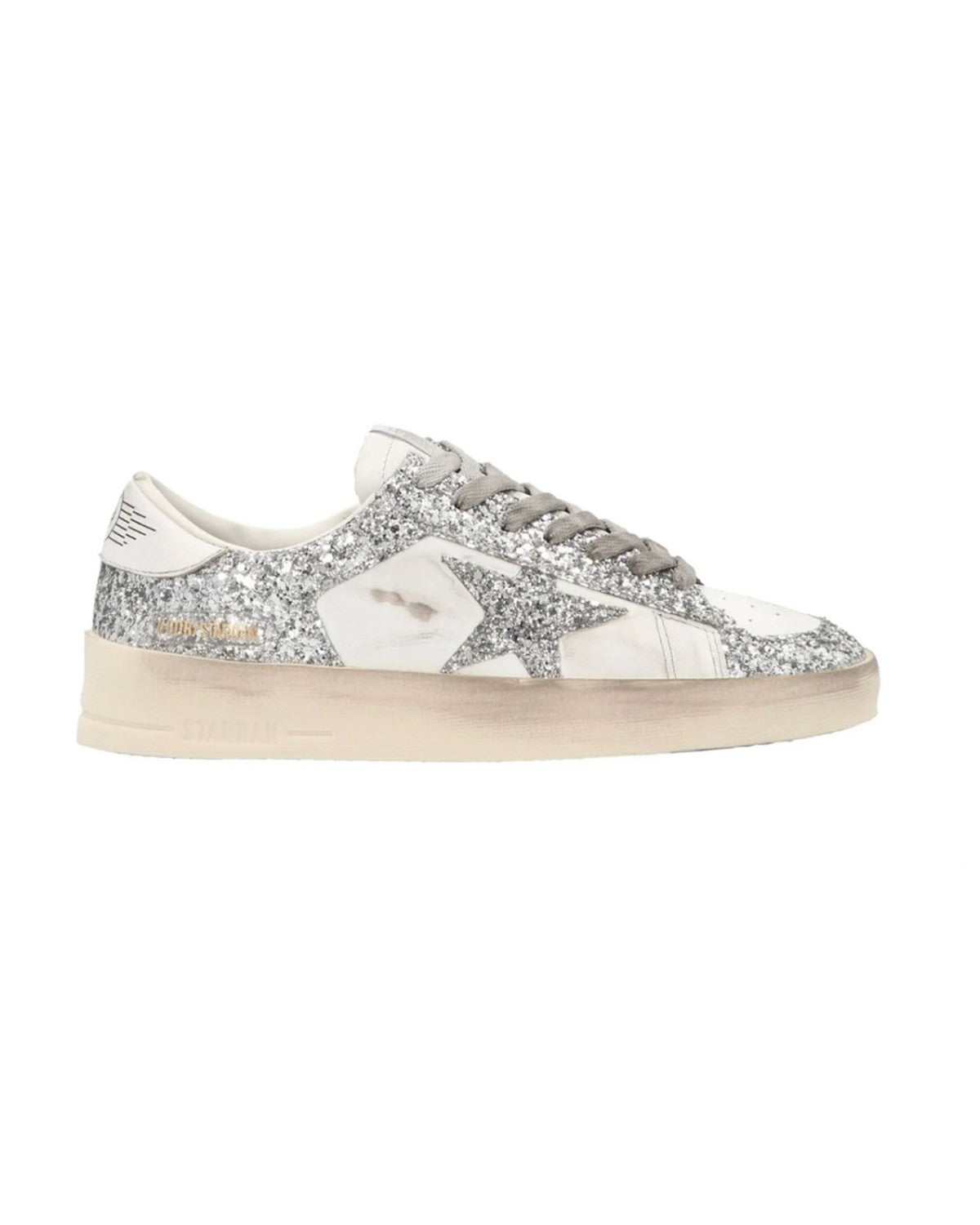 Golden Goose Stardan Sneakers in White and Silver