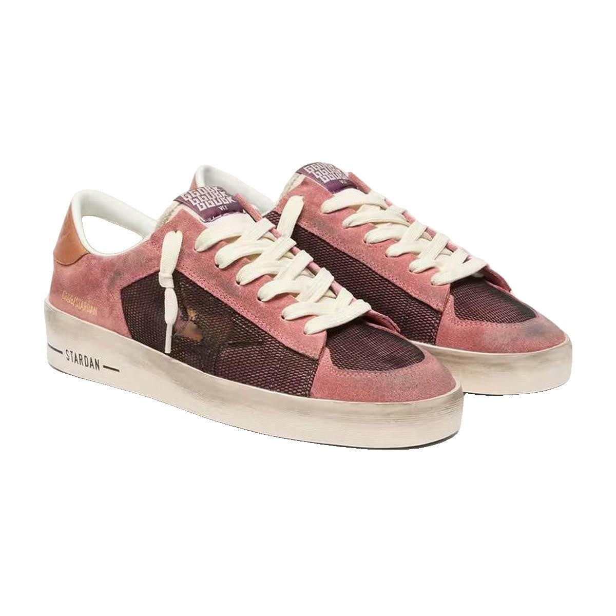 Golden Goose Stardan Sneakers in Pink and Beige