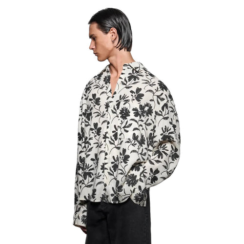 MKI Floral Linen Box Shirt in Raw
