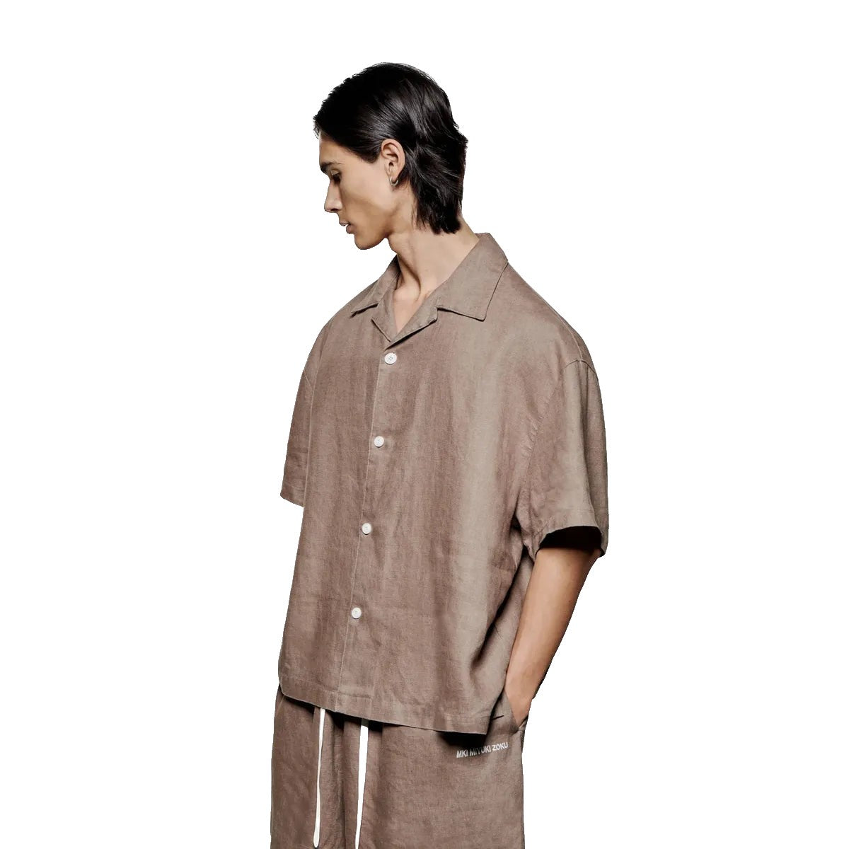 MKI Linen Vacation Shirt in Mushroom