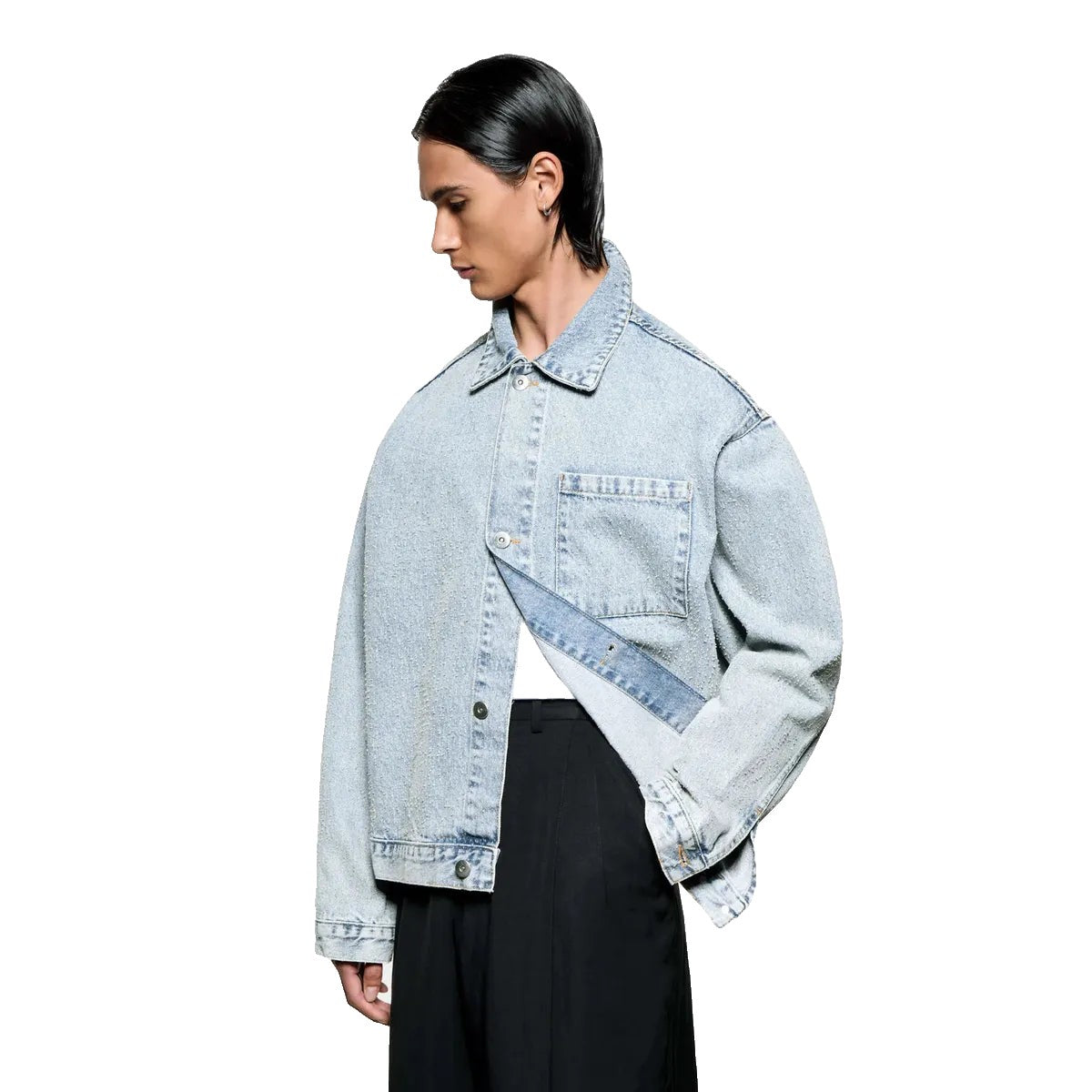 MKI Twisted Weave Trucker Jacket in Bleach Wash