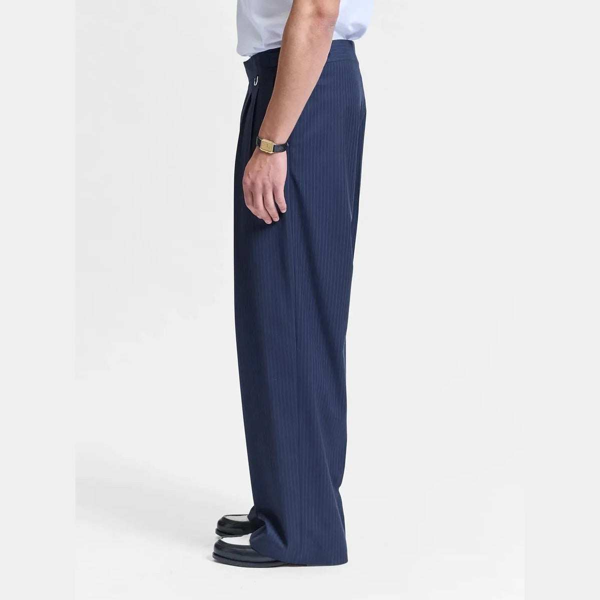 Reternity Tailored Baggy Trousers in Pinstripe Blue