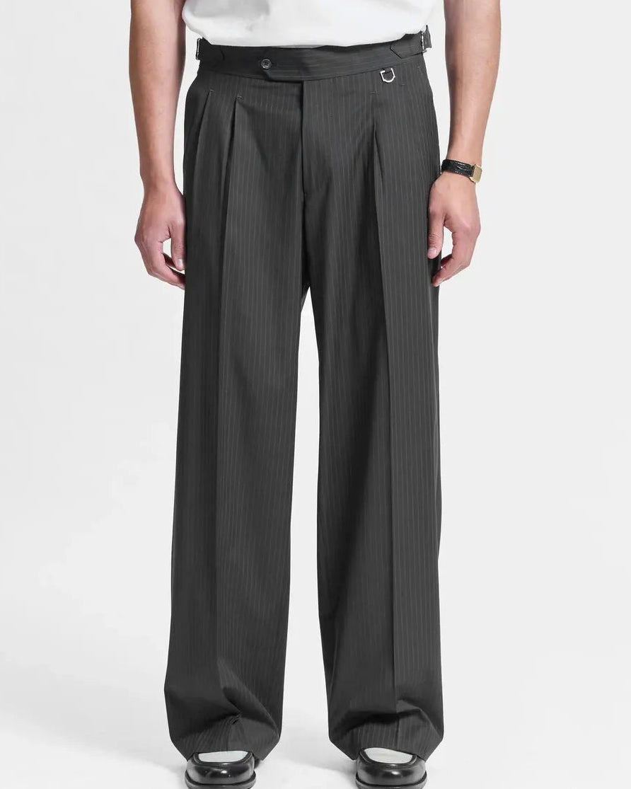 Reternity Tailored Baggy Trousers in Pinstripe Grey