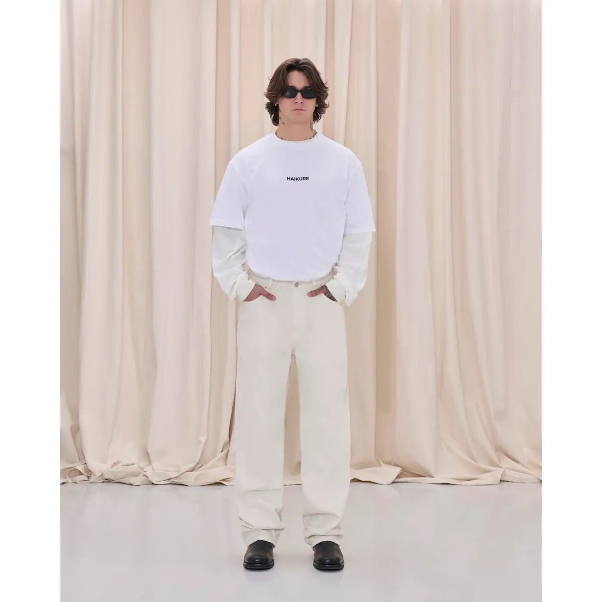Haikure Logan Trousers in Resinated Snow