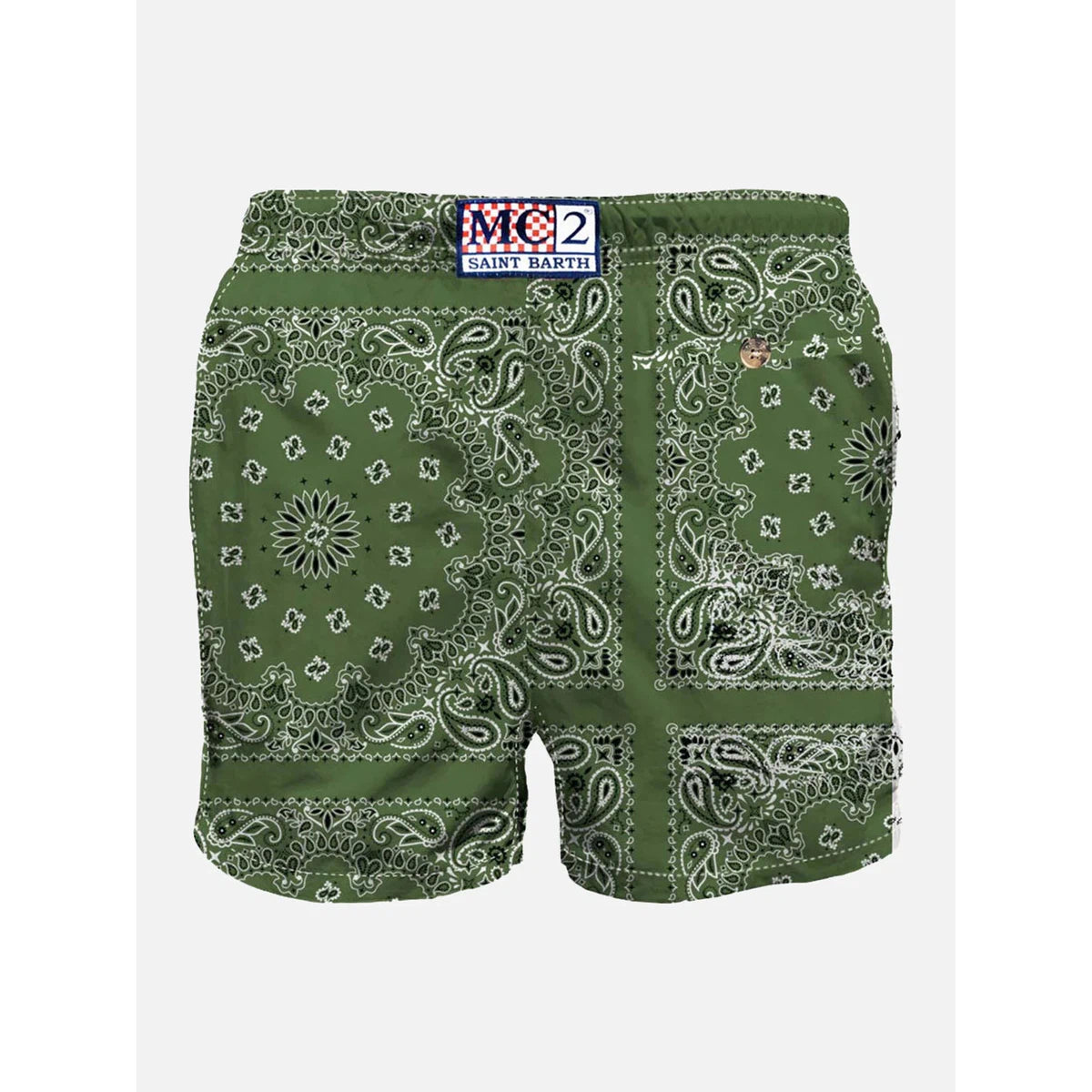 MC2 Man Swim Shorts With Green Bandanna Print