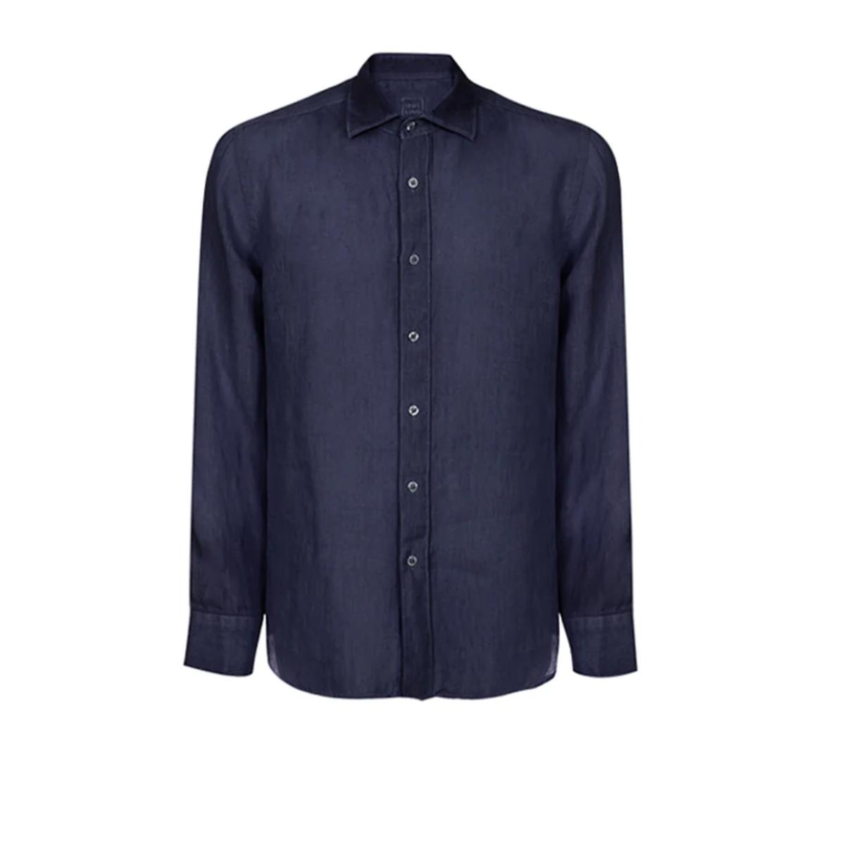 120% Lino Dark Blue Button Shirt